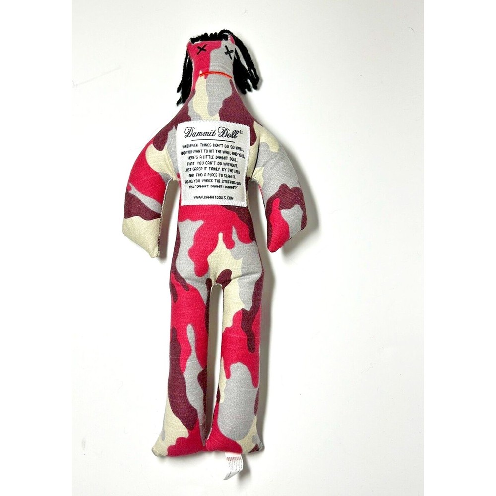 Dammit Doll Stress Reliever 12” Plush Pink Camouflage Voodoo Doll Toy Gift